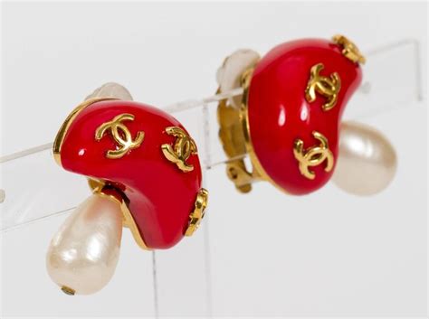 chanel mushroom earrings|chanel clip on earrings.